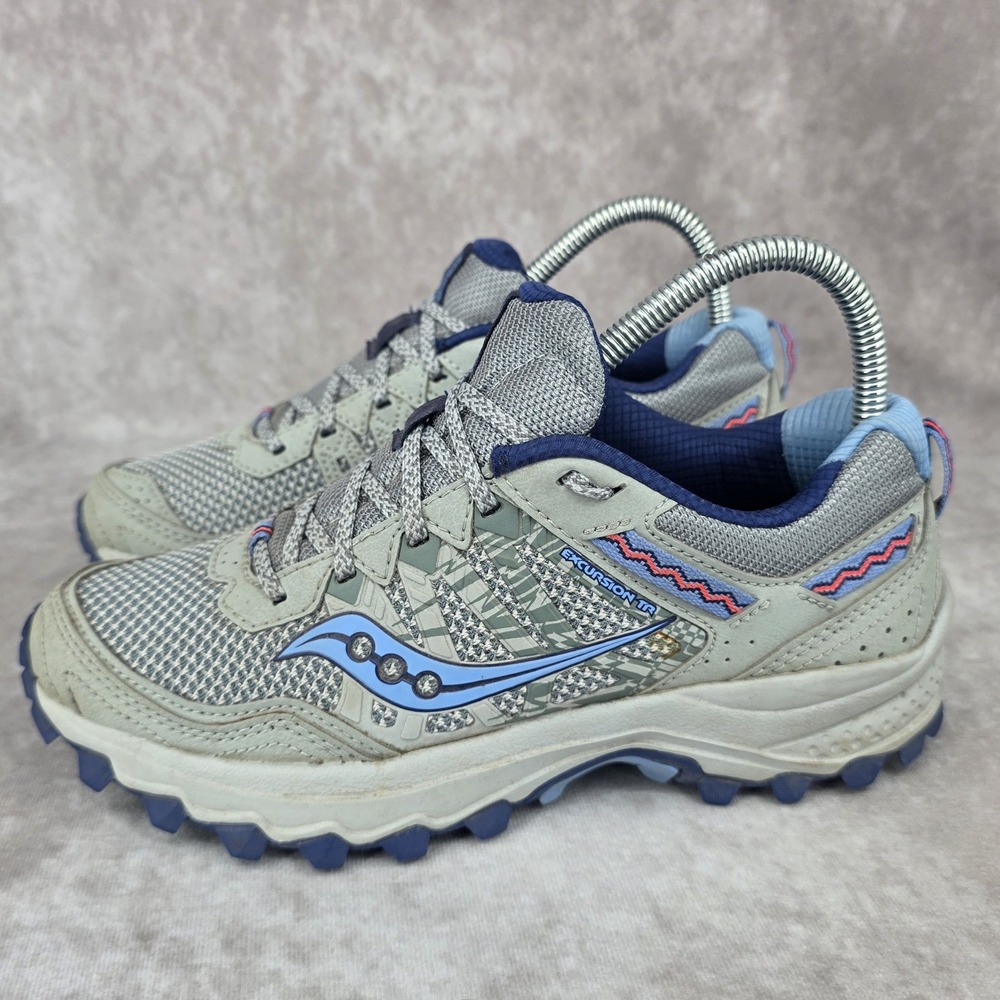 Saucony Excursion TR12 Shoes Womens 6.5 Gray Trail Running Sneakers S10451-1